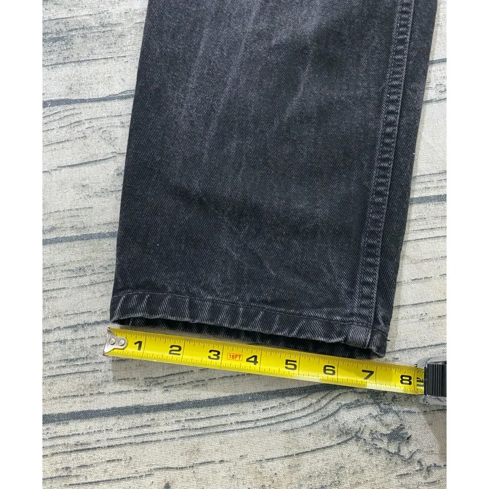 Guess Mens 36 (Fits 34x31) Straight Fit Vtg 90s Y2K Denim Jeans Black‎ Whiskers
